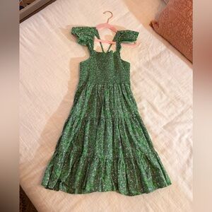 Isobella & Chloe Green Patterned Kids Dress